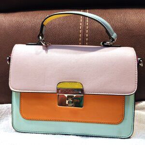 Betsey Johnson Charmed I'm Sure Color Block Satchel - EUC